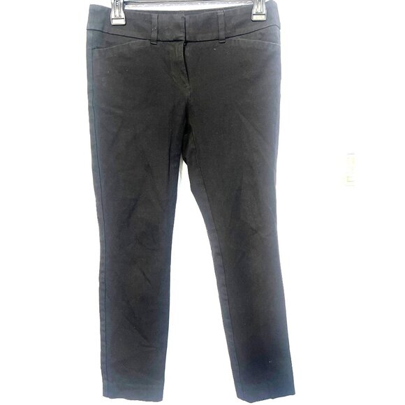 Womens 0P Ann Taylor Loft Outlet Modern Skinny Ankle Pants Black Trousers - Picture 1 of 7